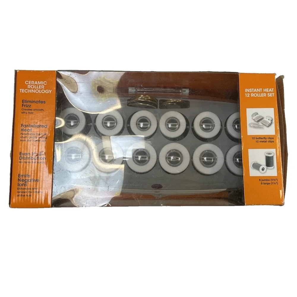Jilbère by Conair‎ Prof Ceramic Tools Porcelain 12 Hot Roller Set-Open Box